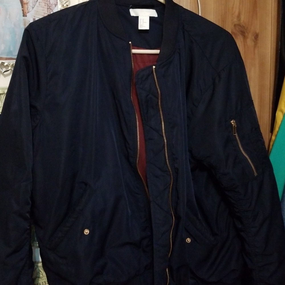 Navy Blue Bomber Jacket